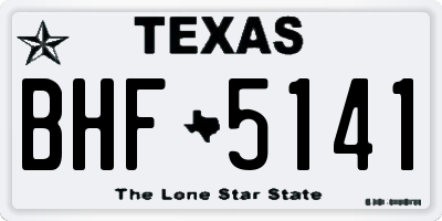 TX license plate BHF5141