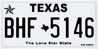 TX license plate BHF5146