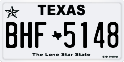TX license plate BHF5148