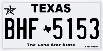 TX license plate BHF5153