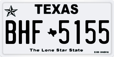 TX license plate BHF5155