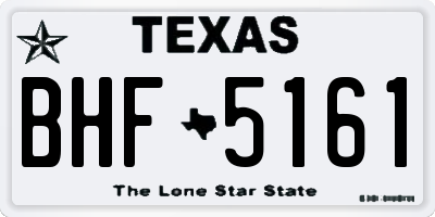 TX license plate BHF5161