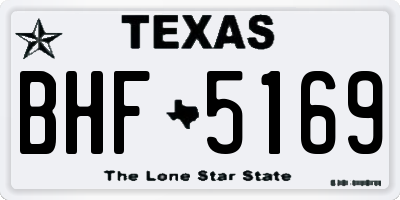 TX license plate BHF5169