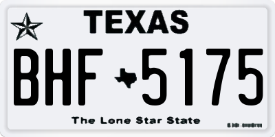 TX license plate BHF5175