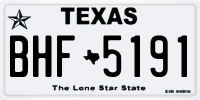 TX license plate BHF5191