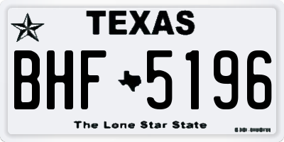 TX license plate BHF5196