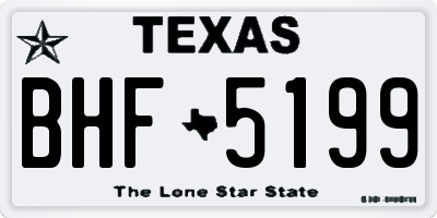 TX license plate BHF5199