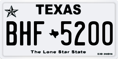 TX license plate BHF5200