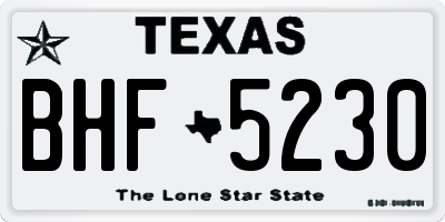 TX license plate BHF5230