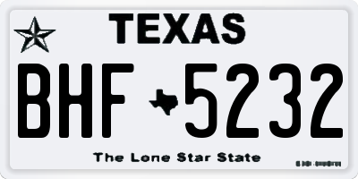 TX license plate BHF5232
