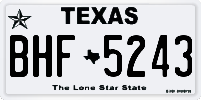 TX license plate BHF5243