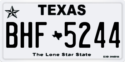 TX license plate BHF5244