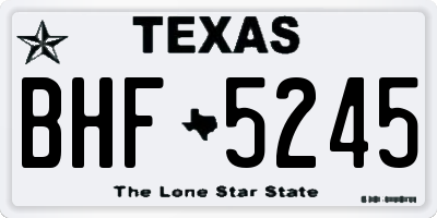 TX license plate BHF5245