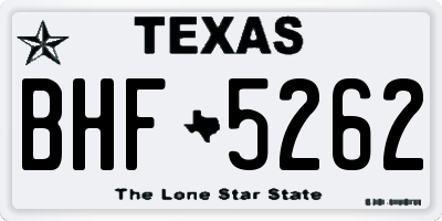 TX license plate BHF5262