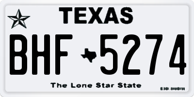 TX license plate BHF5274