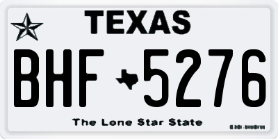 TX license plate BHF5276