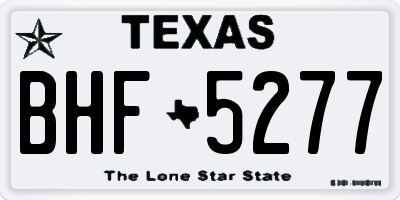 TX license plate BHF5277