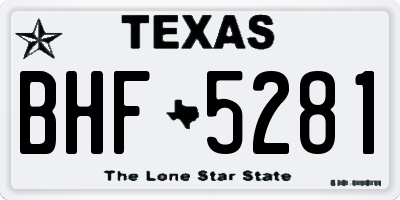 TX license plate BHF5281