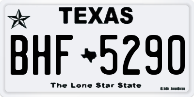 TX license plate BHF5290