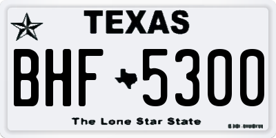 TX license plate BHF5300