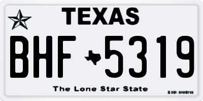 TX license plate BHF5319
