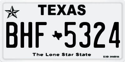 TX license plate BHF5324
