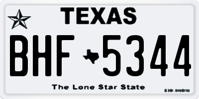 TX license plate BHF5344