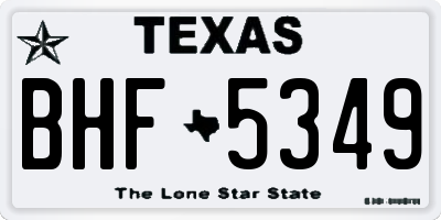 TX license plate BHF5349