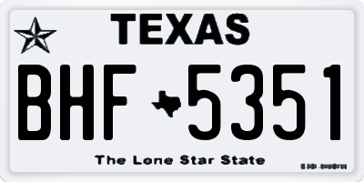 TX license plate BHF5351
