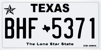 TX license plate BHF5371
