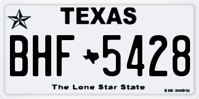 TX license plate BHF5428