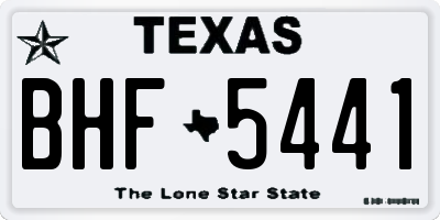 TX license plate BHF5441