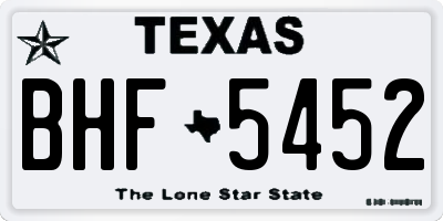 TX license plate BHF5452