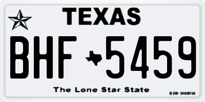 TX license plate BHF5459