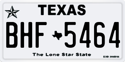 TX license plate BHF5464