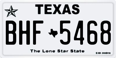 TX license plate BHF5468