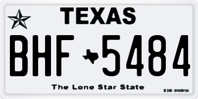 TX license plate BHF5484