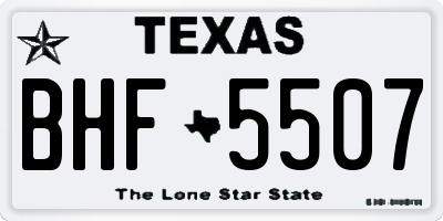 TX license plate BHF5507