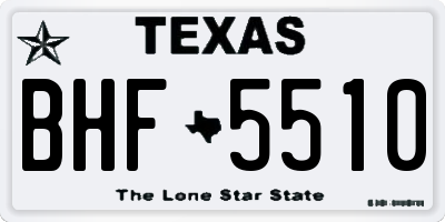 TX license plate BHF5510