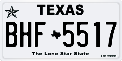 TX license plate BHF5517
