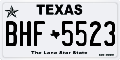 TX license plate BHF5523