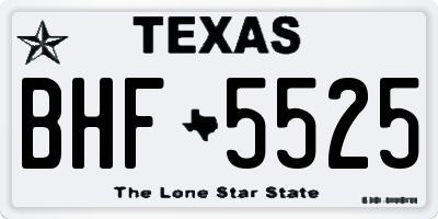 TX license plate BHF5525