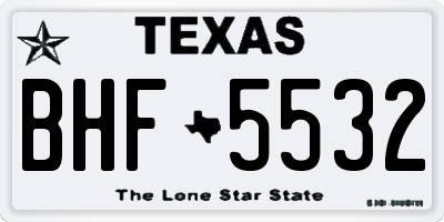 TX license plate BHF5532