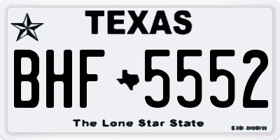 TX license plate BHF5552