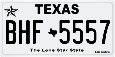 TX license plate BHF5557