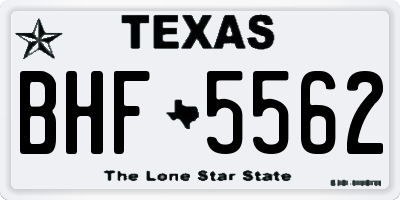 TX license plate BHF5562