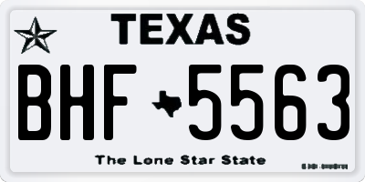 TX license plate BHF5563