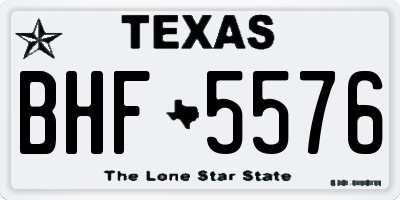 TX license plate BHF5576