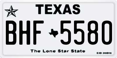 TX license plate BHF5580