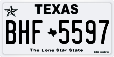 TX license plate BHF5597